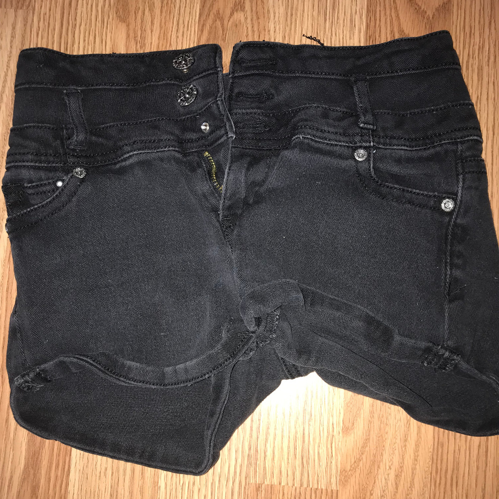Black jean shorts